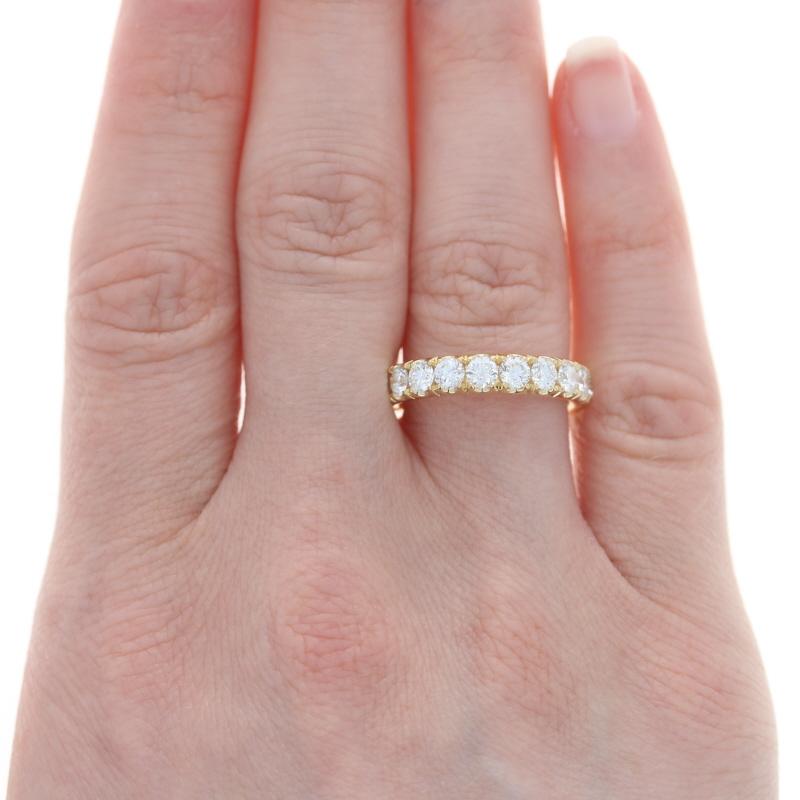 Gelbgold Diamant Französisch Set Hochzeit Band - 18k Runde Brillant 1,50ctw Ring (Rundschliff) im Angebot