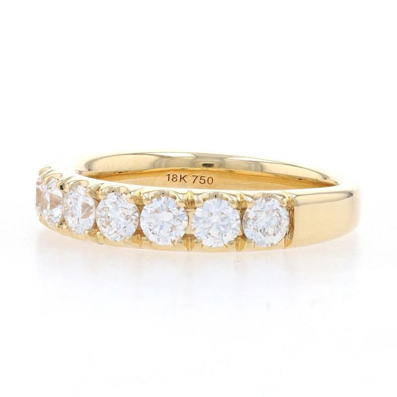 Gelbgold Diamant Französisch Set Hochzeit Band - 18k Runde Brillant 1,50ctw Ring im Zustand „Neu“ im Angebot in Greensboro, NC