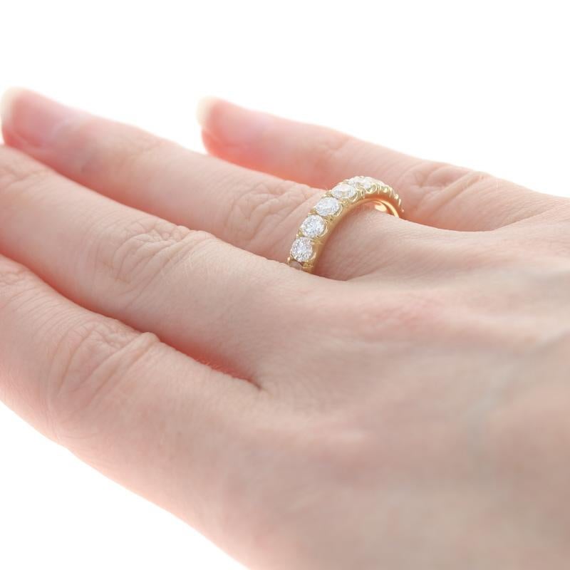 Gelbgold Diamant Französisch Set Hochzeit Band - 18k Runde Brillant 1,50ctw Ring Damen im Angebot
