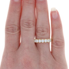 Yellow Gold Diamond French Set Wedding Band 18k Round Brilliant Cut 1.47ctw Ring