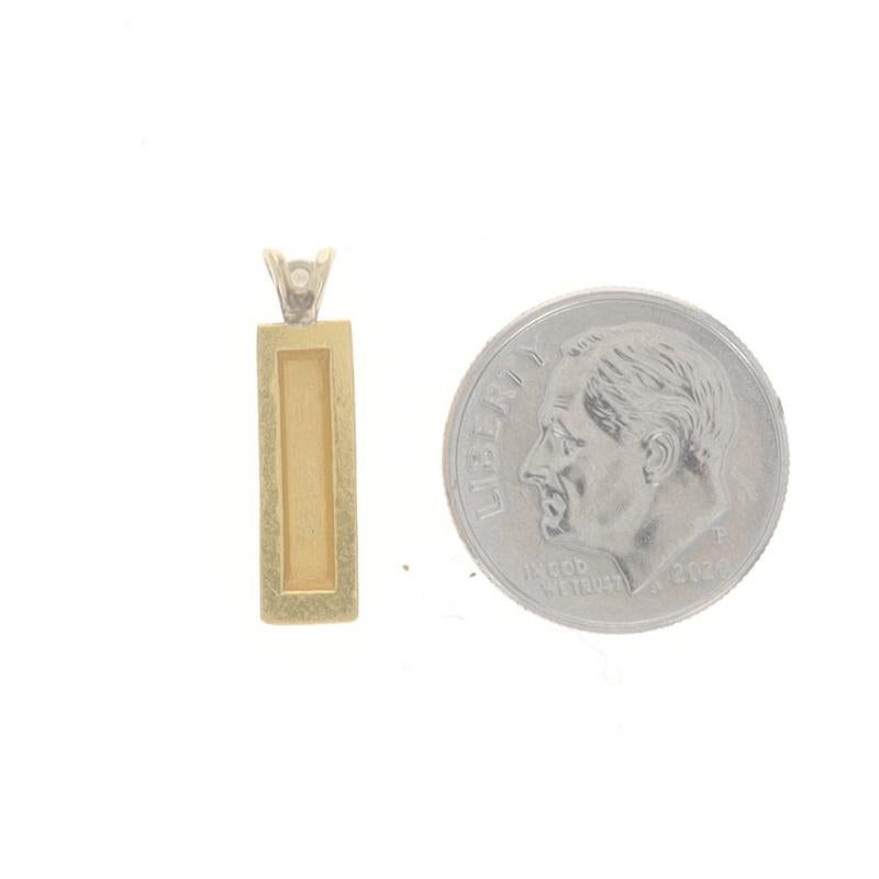 Round Cut Yellow Gold Diamond Gold Bar Solitaire Pendant - 24k & 14k Round Brilliant