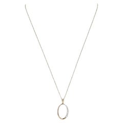 Collier en or jaune avec diamants - 14k Round .25ctw Love Oval