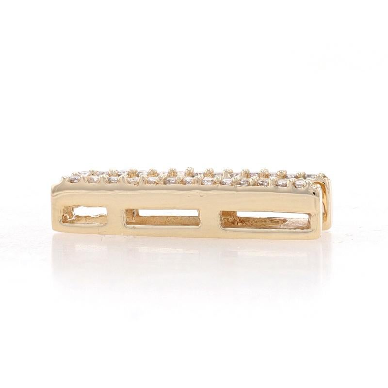 Taglio rotondo Ciondolo in oro giallo con diamanti a forma di viaggio - 14k Round Brilliante .50ctw Amore in vendita
