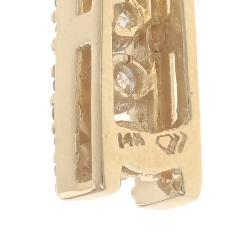 Donna Ciondolo in oro giallo con diamanti a forma di viaggio - 14k Round Brilliante .50ctw Amore in vendita