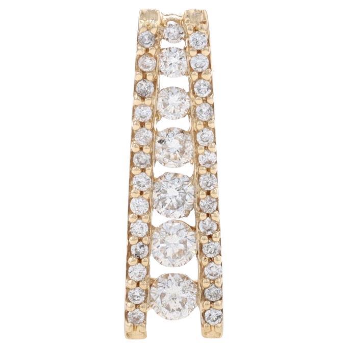 Yellow Gold Diamond Graduated Journey Pendant - 14k Round Brilliant .50ctw Love