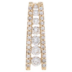 Yellow Gold Diamond Graduated Journey Pendant - 14k Round Brilliant .50ctw Love