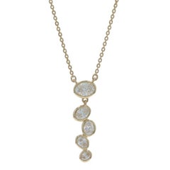 Yellow Gold Diamond Graduated Journey Pendant Necklace 18" -14k Oval .63ctw Love