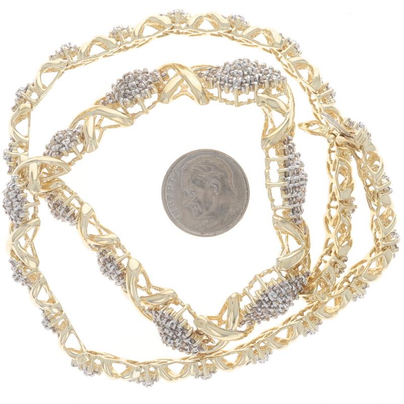 Collier à maillons gradués en or jaune et diamant 15 1/2