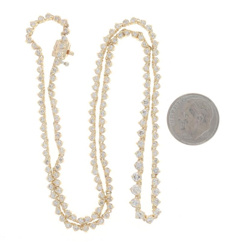 Yellow Gold Diamond Graduated Tennis Necklace 18