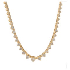 Yellow Gold Diamond Graduated Tennis Necklace 18" - 14k Round Brilliant 2.68ctw