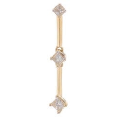 Yellow Gold Diamond Graduated Three-Stone Journey Pendant - 14k Princess .20ctw