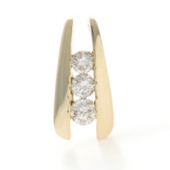 Yellow Gold Diamond Graduated Three-Stone Journey Pendant - 14k Rd .50ctw