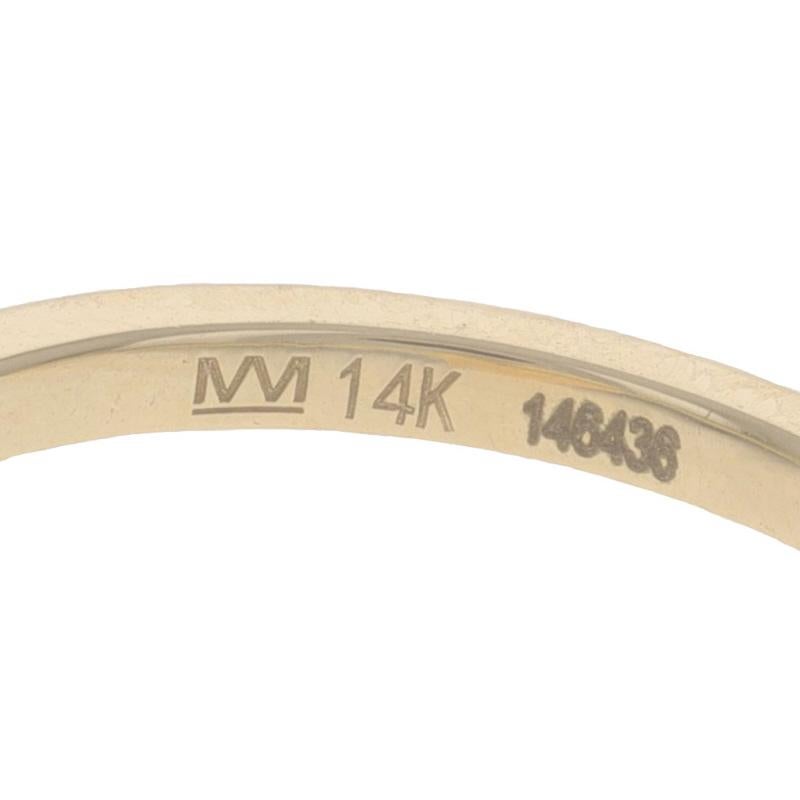 Gelbgold Diamant Grün Emaille Chroma Bullseye Ring - 14k Runder Solitär 2