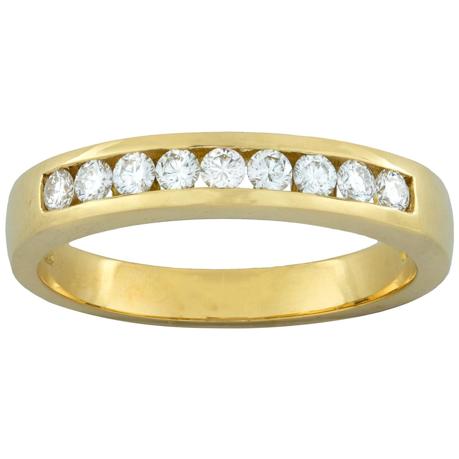 Yellow Gold Diamond Half Eternity Ring