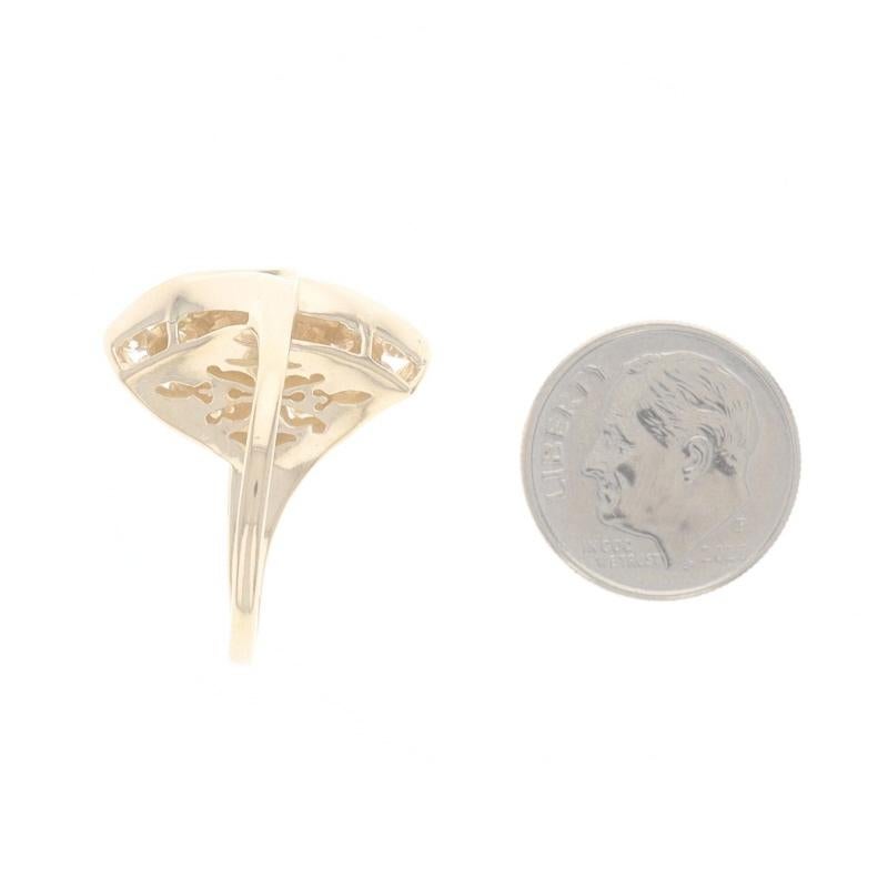 Yellow Gold Diamond Halo Bypass Ring - 14k Marquise 1.20ctw For Sale 1