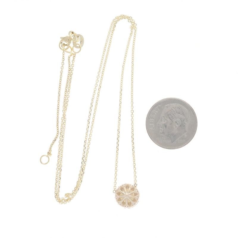 De las mujeres Collar Colgante Halo Diamante Oro Amarillo - 14k Redondo 1.07ctw GIA Ajustable
