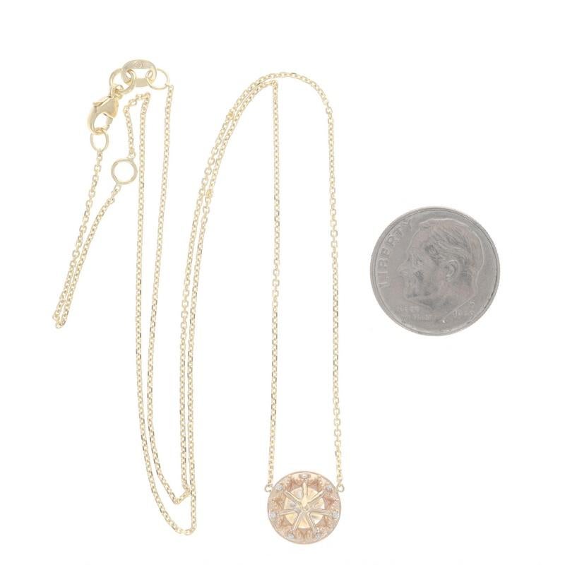 Women's Yellow Gold Diamond Halo Pendant Necklace - 14k Round 2.14ctw GIA Adjustable