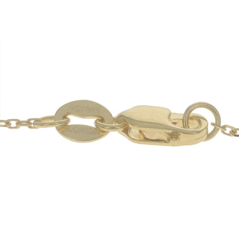 Collier en or jaune avec pendentif halo en diamant -14k Round Brilliant .14ctw Ajustable Neuf - En vente à Greensboro, NC