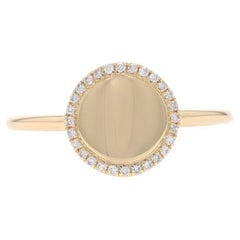 Yellow Gold Diamond Halo Ring 14k Round Brilliant