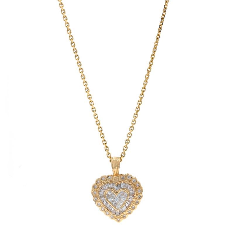 Contenu du métal : Or jaune 14k

Informations sur les pierres

Diamants naturels
Carat(s) : 1.30ctw
Taille : Princesse, Baguette et Brillant rond
Couleur : G - H
Clarté : VS1 - VS2

Total des carats : 1.30ctw

Style : Cluster Double Halo
Style de