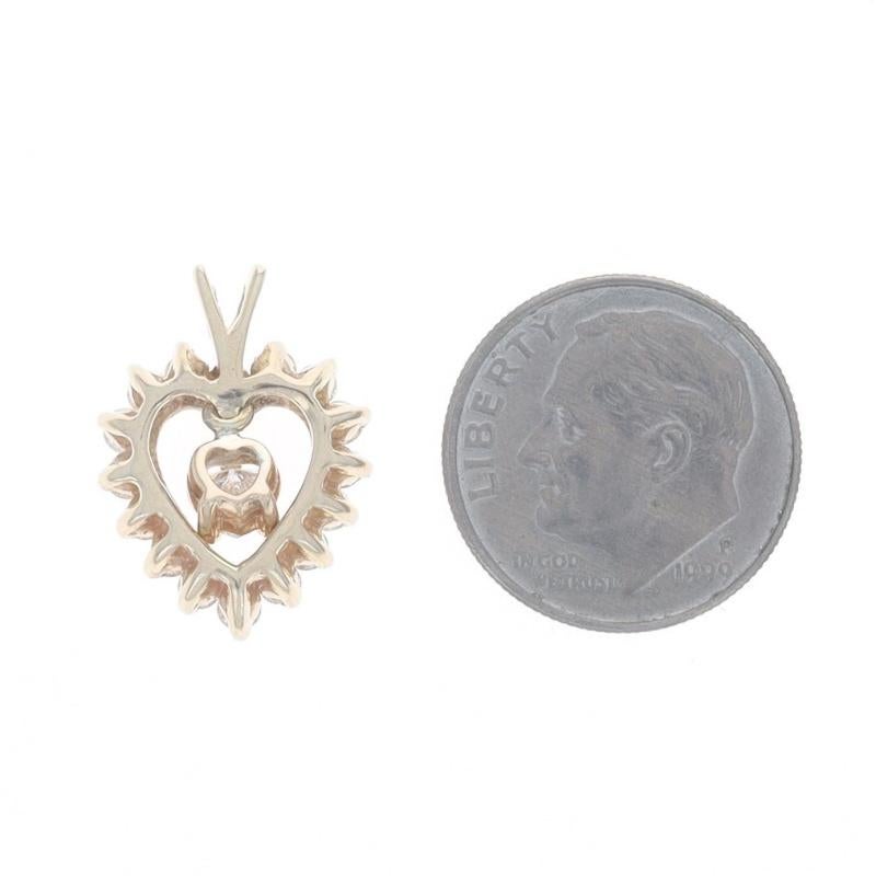 Pendentif pendentif cœur en or jaune - 14k 1.04ctw Love Excellent état - En vente à Greensboro, NC