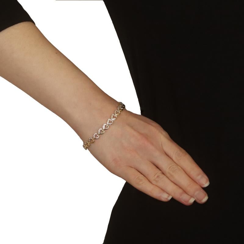 Gelbgold Diamant-Herz-Gliederarmband 7
