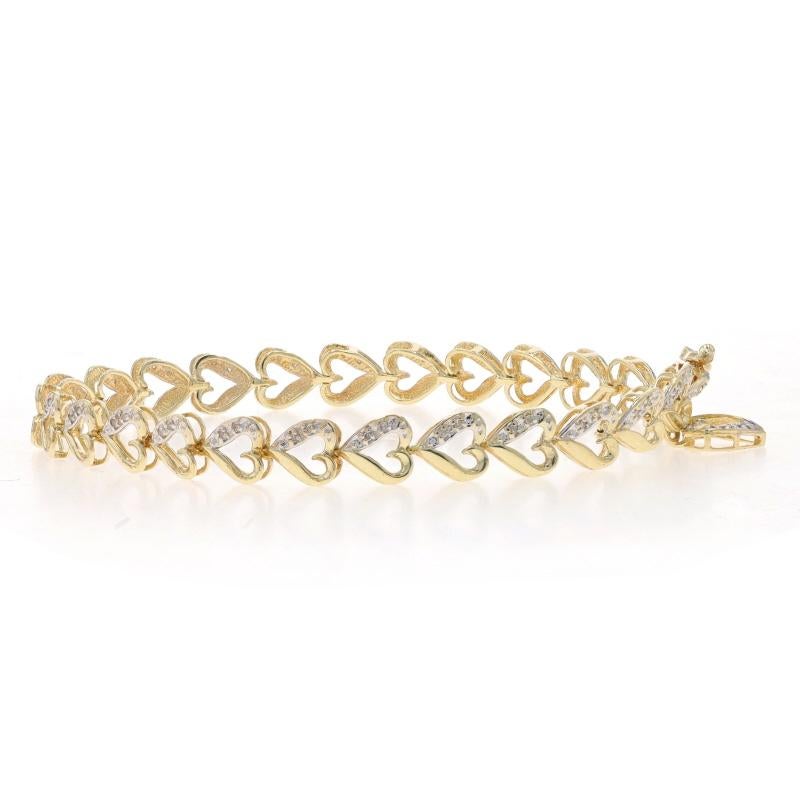 Gelbgold Diamant-Herz-Gliederarmband 7