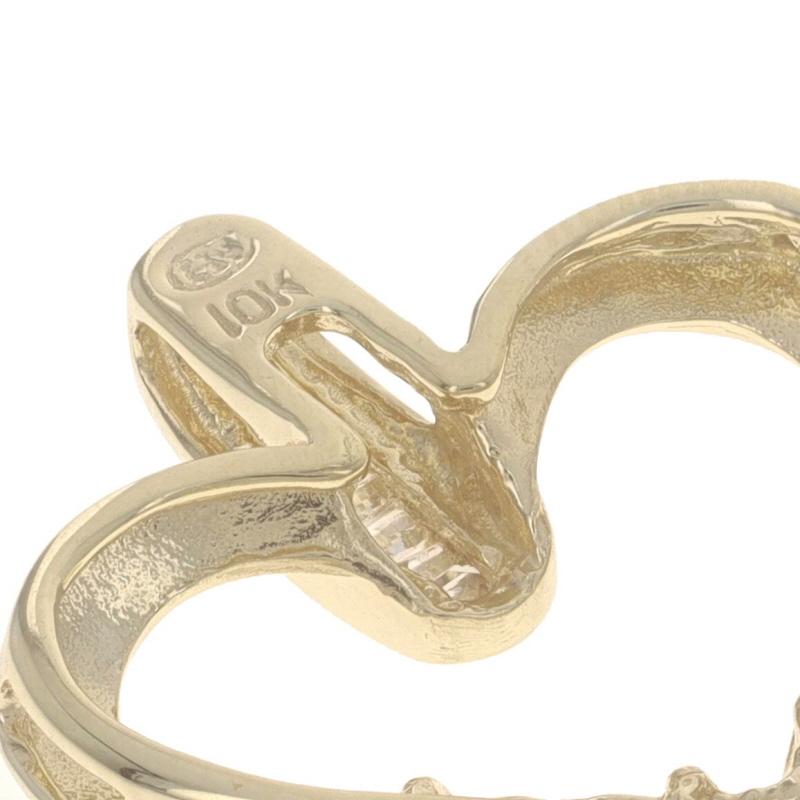 Women's Yellow Gold Diamond Heart Pendant - 10k Baguette .25ctw Love For Sale