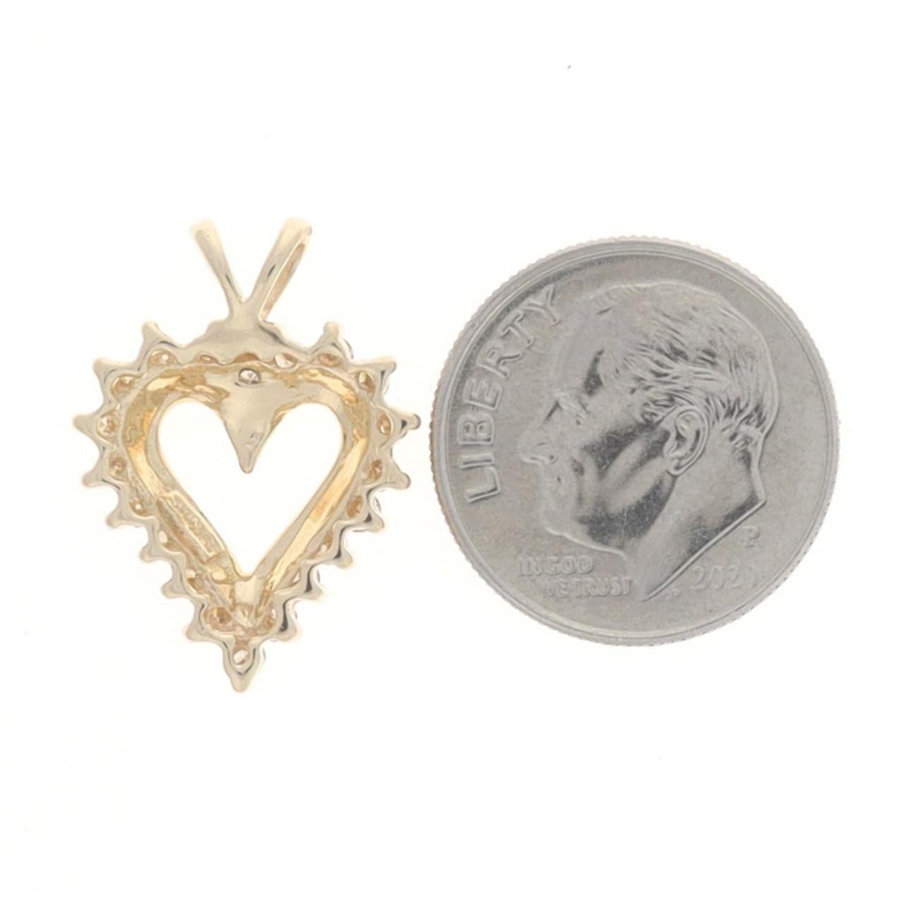 10k gold diamond heart pendant