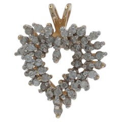 Yellow Gold Diamond Heart Pendant - 10k Round Brilliant .50ctw Love