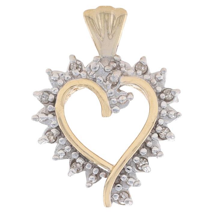 Pendentif coeur en or jaune - 10k Single Cut .10ctw Love