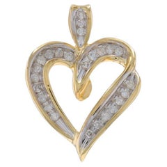Yellow Gold Diamond Heart Pendant - 10k Single Cut .20ctw Love