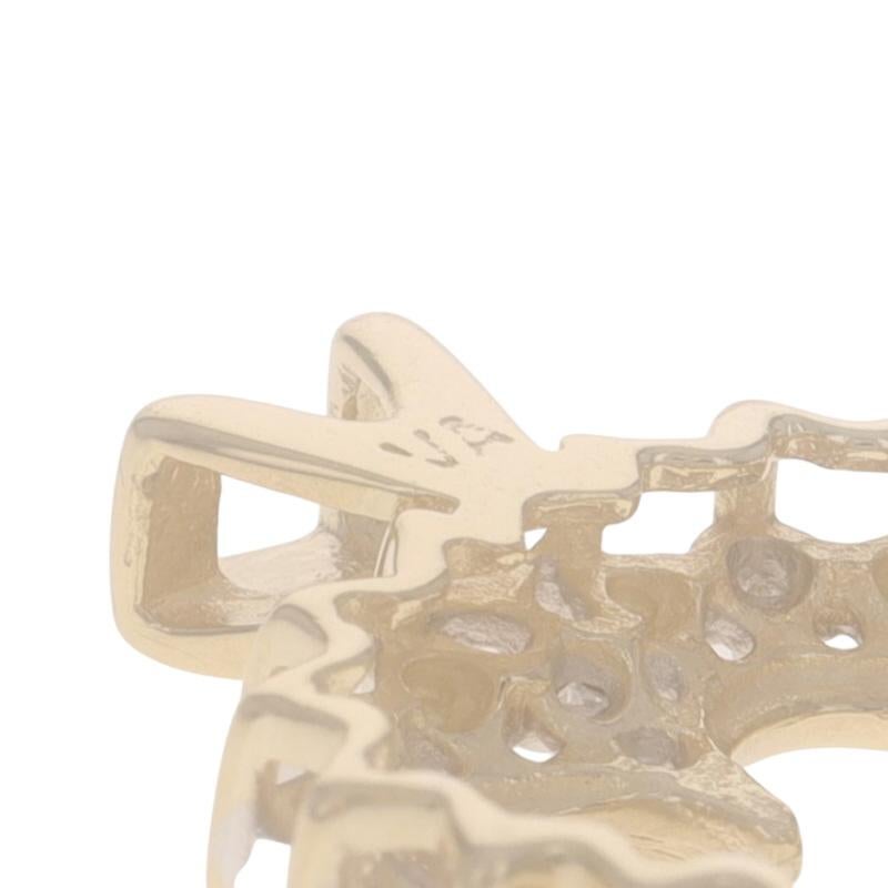 Pendentif coeur en or jaune avec diamant - 10k Single Love Pour femmes en vente