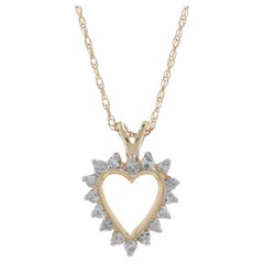 Gelbgold Diamant Herz-Anhänger Halskette, 14k Rundschliff .24ctw Liebe