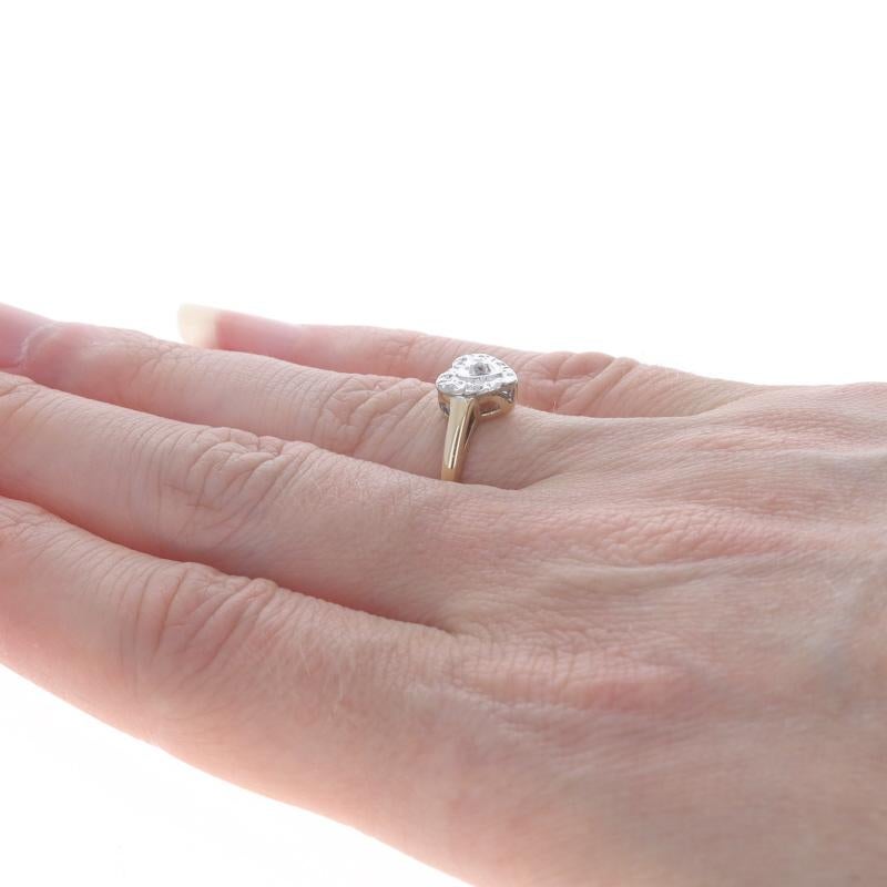 Yellow Gold Diamond Heart Ring - 10k Single Cut Love 1