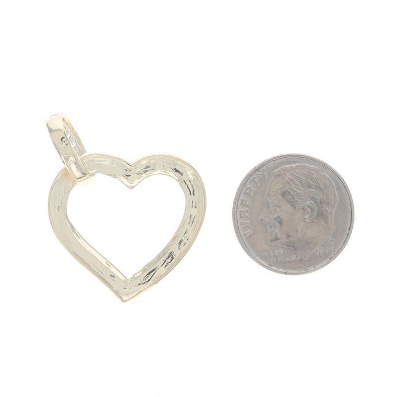 Gelbgold Diamant-Herz-Silhouette-Anhänger - 14k Single Cut Love im Zustand „Hervorragend“ im Angebot in Greensboro, NC