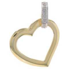 Gelbgold Diamant-Herz-Silhouette-Anhänger - 14k Single Cut Love
