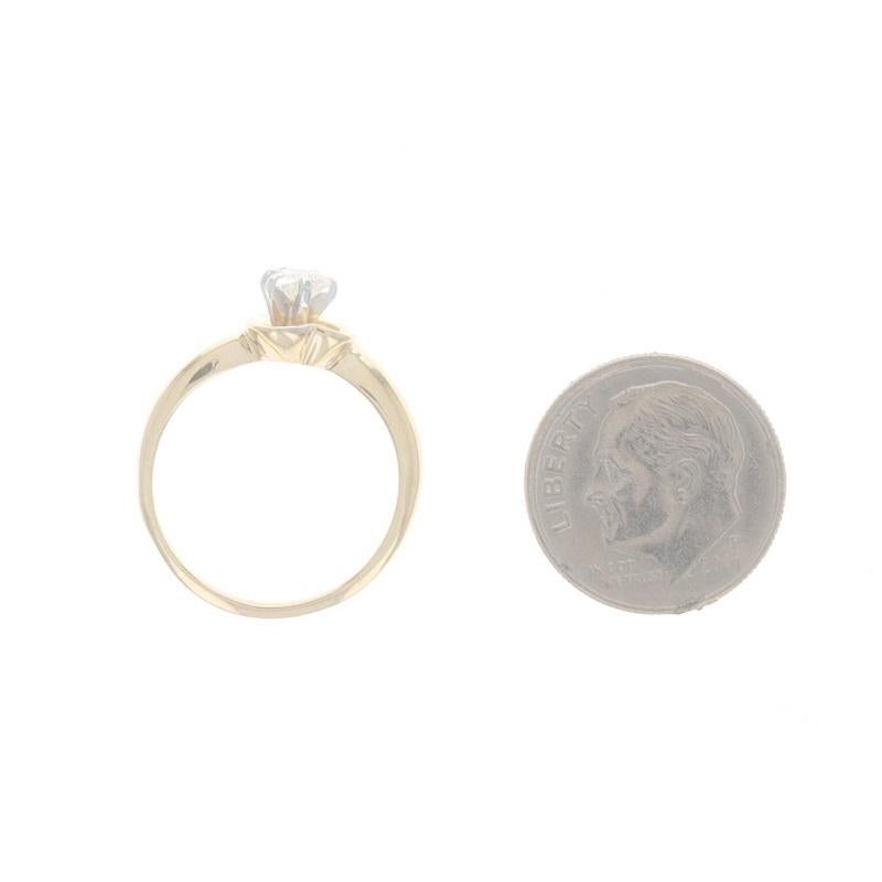 Yellow Gold Diamond Heart Solitaire Ring - 14k .30ct Love Engagement Promise For Sale 1