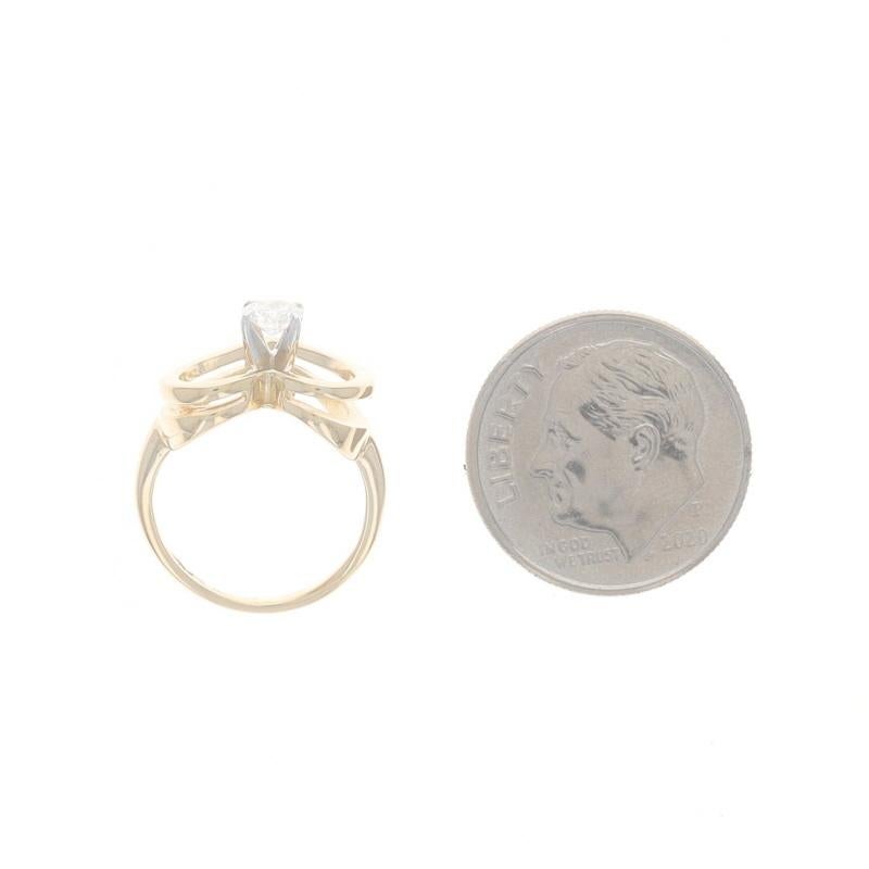 Yellow Gold Diamond Heart Solitaire Ring - 14k Round Brilliant .20ct Love In Excellent Condition For Sale In Greensboro, NC