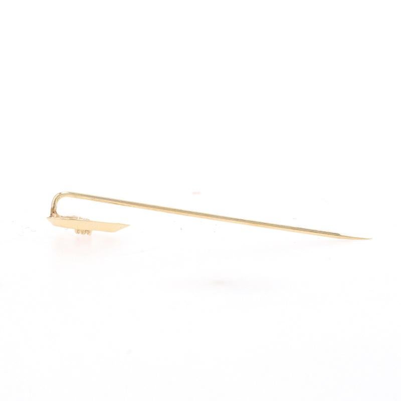 Yellow Gold Diamond Heart Stickpin - 14k Single Cut Love Solitaire In Excellent Condition For Sale In Greensboro, NC