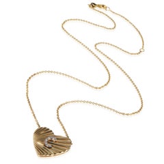 Yellow Gold Diamond Heart With Initial C Pendant
