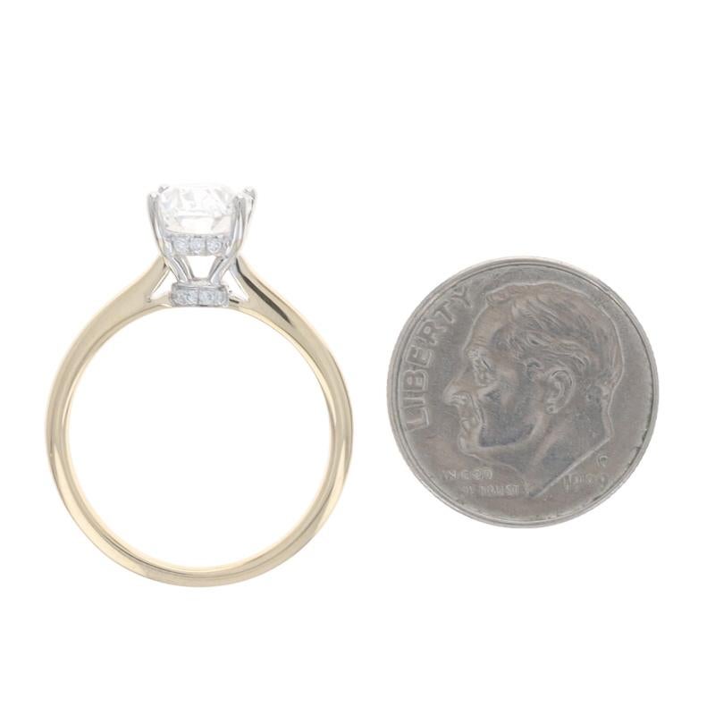 Anillo de compromiso con halo oculto de diamantes en oro amarillo - 14k Oval 1.78ct en venta 1