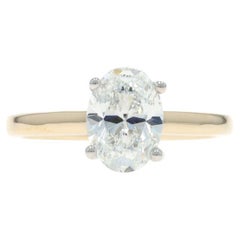 Anillo de compromiso con halo oculto de diamantes en oro amarillo - 14k Oval 1.78ct