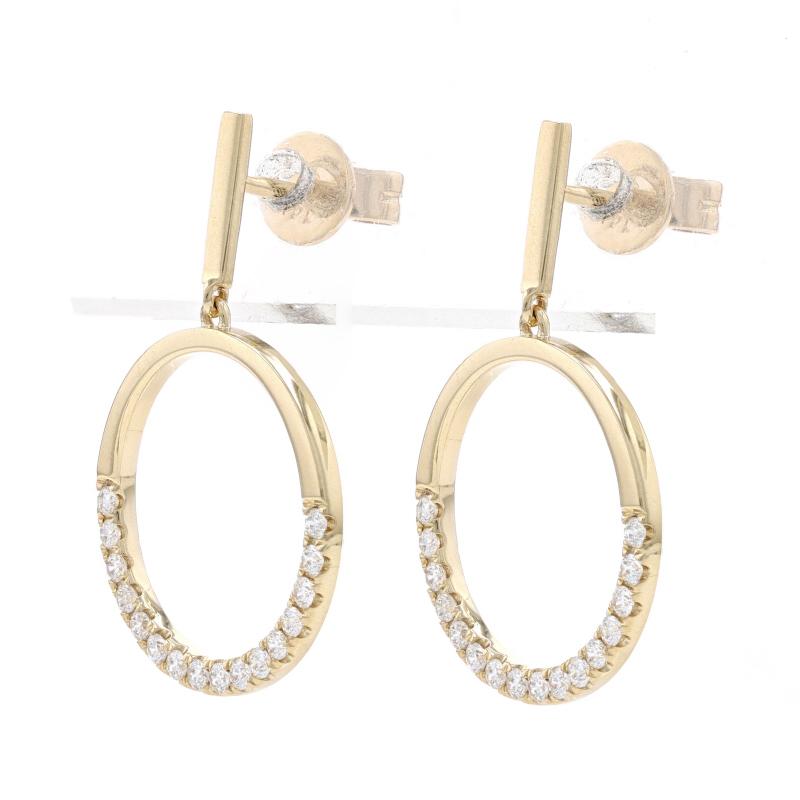 Taglio francese Orecchini a cerchio con diamante in oro giallo 14k Rnd.31ctw con incastro francese