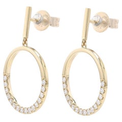 Orecchini a cerchio con diamante in oro giallo 14k Rnd.31ctw con incastro francese