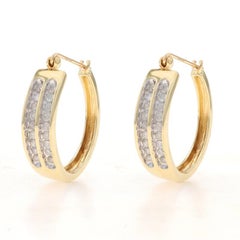 Gelbgold-Diamant-Reifen-Ohrringe 10k Single .50ctw