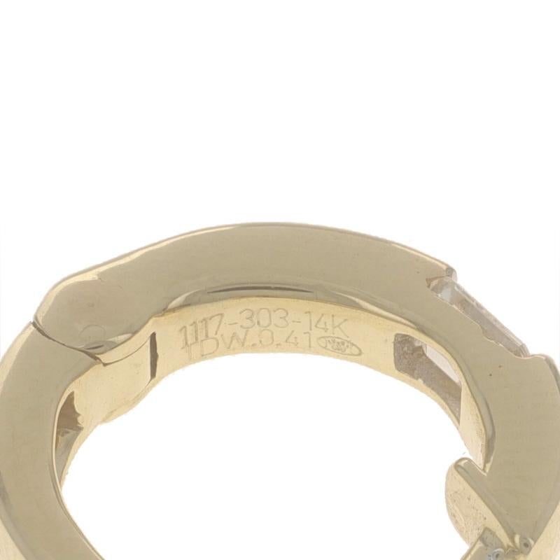 Boucles d'oreilles en or jaune 14k Emeraude .42ctw Pierced en vente 1