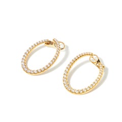 yellow gold diamond hoop earrings