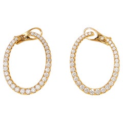 yellow gold diamond hoop earrings