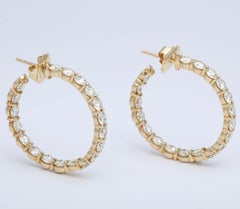 Yellow Gold Diamond Hoops